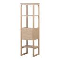Ensemble de Salle De Bain Meuble Chêne 70 cm + Colonne de rangement Chêne 145 cm ATOLL + Miroir