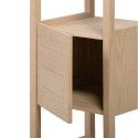 Ensemble de Salle De Bain Meuble Chêne 70 cm + Colonne de rangement Chêne 145 cm ATOLL + Miroir