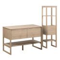 Ensemble de Salle De Bain Meuble Chêne 120 cm + Colonne de rangement Chêne 145 cm ATOLL
