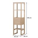 Ensemble de Salle De Bain Meuble Chêne 120 cm + Colonne de rangement Chêne 145 cm ATOLL + 2 Miroirs
