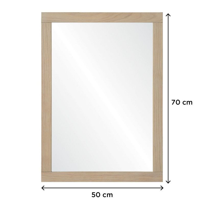 Ensemble de Salle De Bain Meuble Chêne 120 cm + Colonne de rangement Chêne 145 cm ATOLL + 2 Miroirs