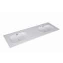 Plan double vasque blanc 140 cm résine ENIO