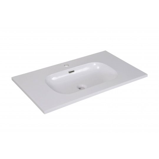 Plan double vasque blanc 80 cm résine ENIO