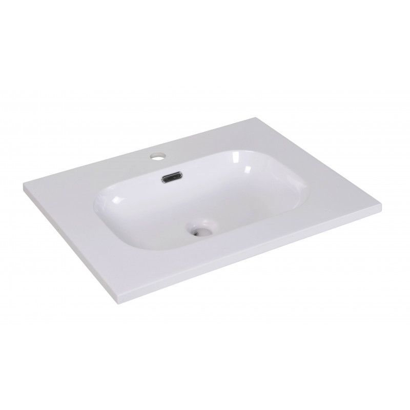 Plan double vasque blanc 60 cm résine ENIO