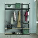 Portant vêtements bois et métal L50 x H200cm PAK Portant vêtements bois et métal L50 x H200cm PAK