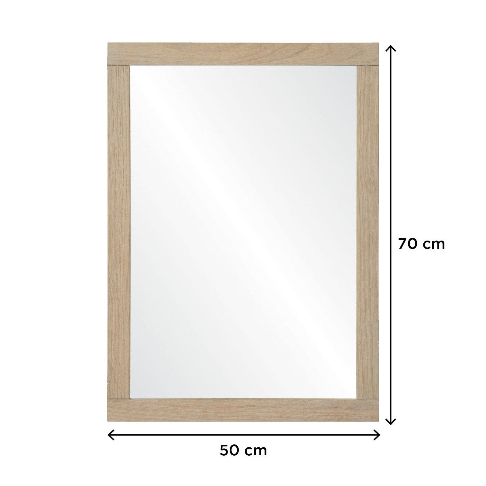 Ensemble de Salle De Bain Meuble Chêne 120 cm + Colonne de rangement ATOLL + 2 Miroirs + 2 Vasques