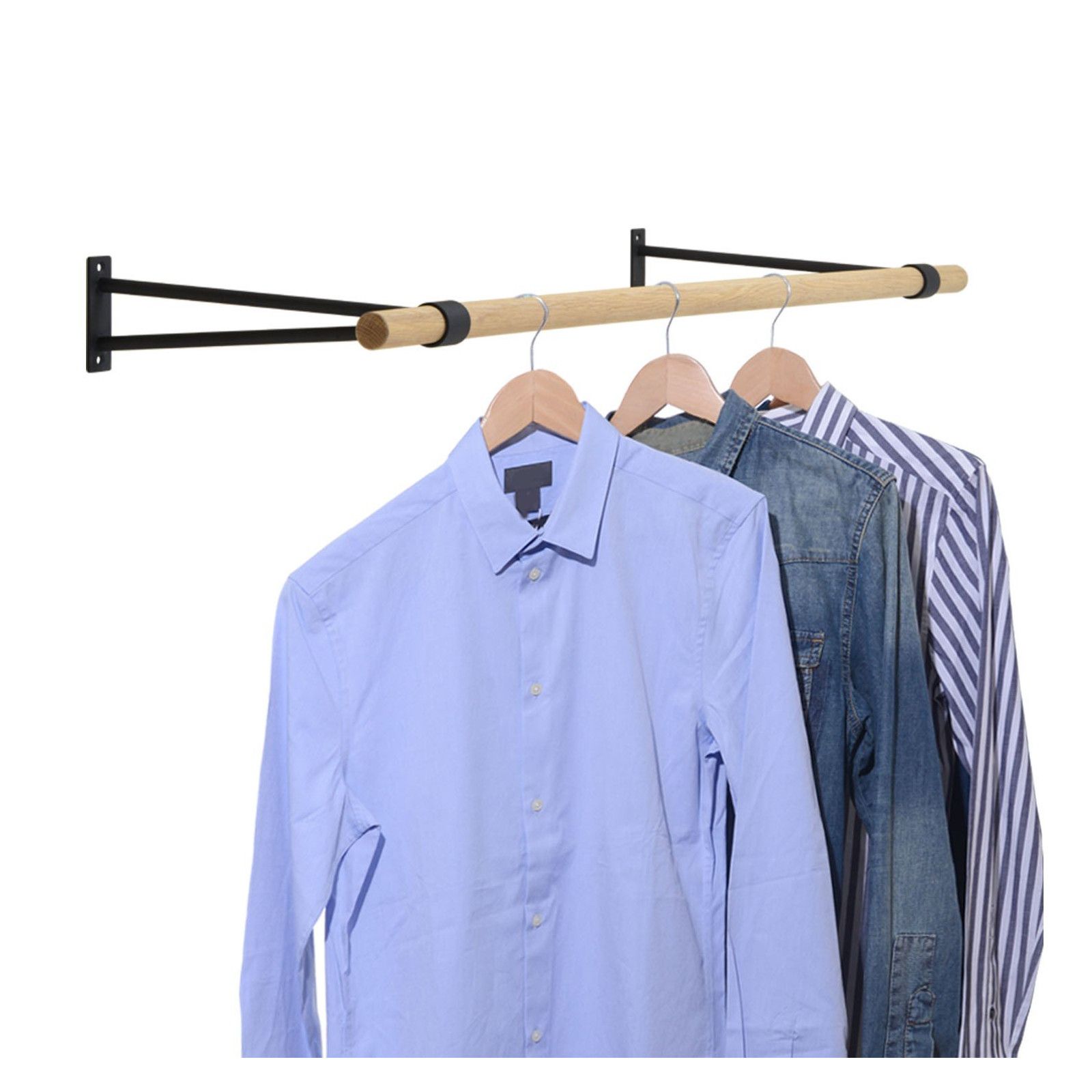 Portant penderie / barre murale Chêne YSIA