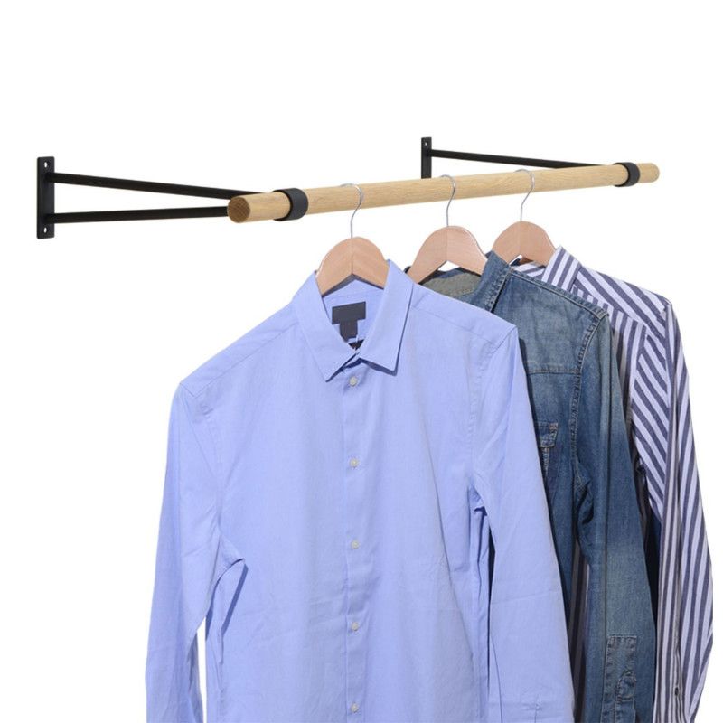 Portant penderie / barre murale Chêne YSIA