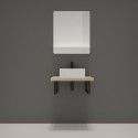 Ensemble de Salle de Bain WILL - Plan suspendu 60 cm + Equerres porte serviettes + Vasque + Miroir