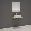 Ensemble de Salle de Bain WILL - Plan suspendu 60 cm + Equerres invisibles + Vasque + Miroir