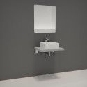 Ensemble de Salle de Bain WILL - Plan suspendu 60 cm + Equerres invisibles + Vasque + Miroir