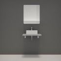 Ensemble de Salle de Bain WILL - Plan suspendu 60 cm + Equerres invisibles + Vasque + Miroir