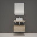 Ensemble de Salle de Bain WILL - Plan suspendu 60 cm + Equerres invisibles + Meuble tiroir + Vasque