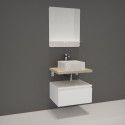 Ensemble de Salle de Bain WILL - Plan suspendu 60 cm + Equerres invisibles + Meuble tiroir + Vasque