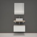Ensemble de Salle de Bain WILL - Plan suspendu 60 cm + Equerres invisibles + Meuble tiroir + Vasque
