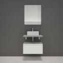 Ensemble de Salle de Bain WILL - Plan suspendu 60 cm + Equerres invisibles + Meuble tiroir + Vasque