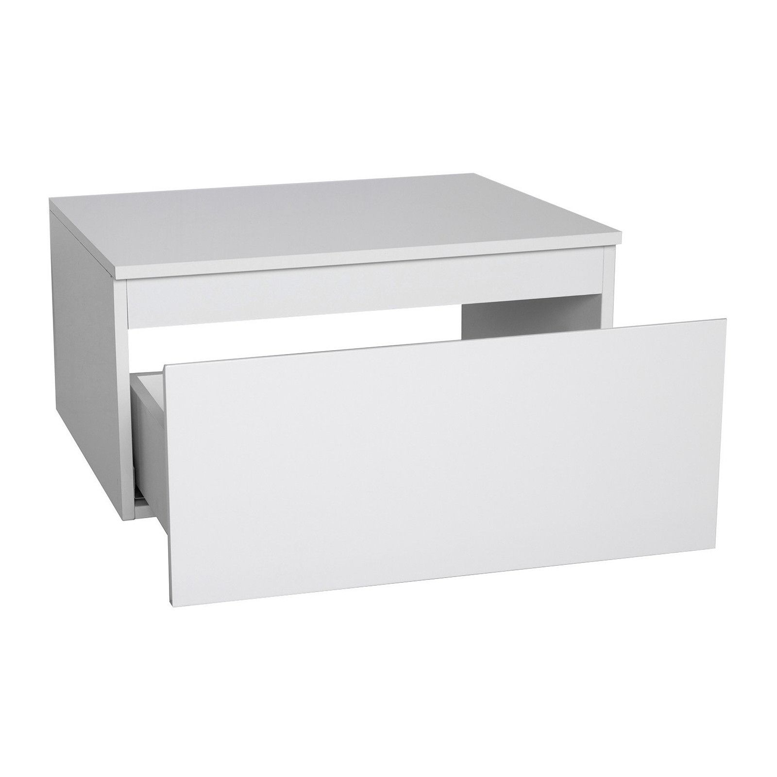 Ensemble de Salle de Bain WILL - Plan suspendu 60 cm + Equerres invisibles + Meuble tiroir + Vasque