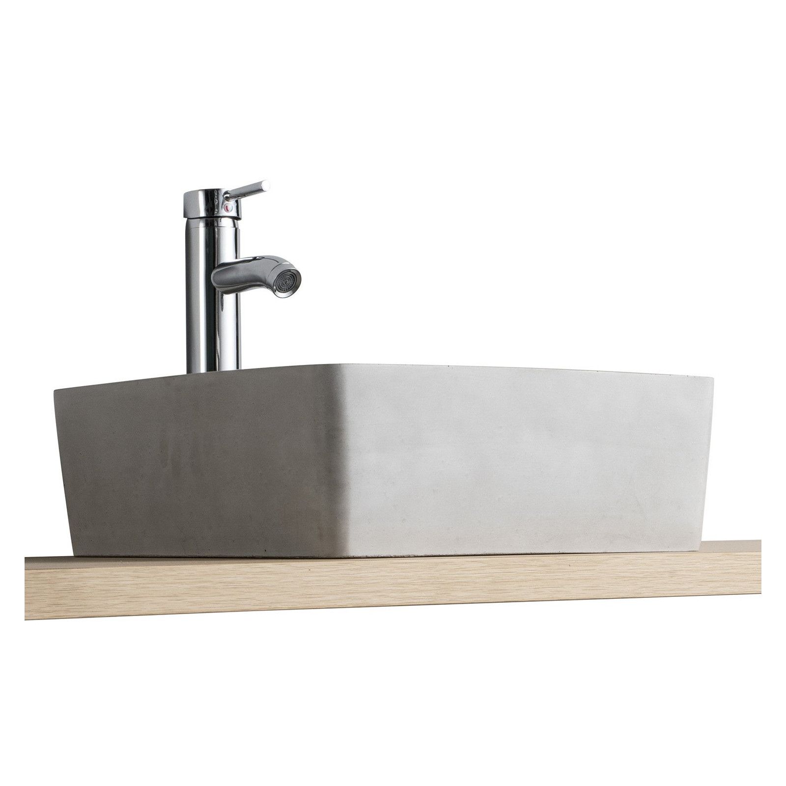 Vasque Salle de Bain à Poser Carrée en Béton Gris Clair L38 cm BERYL Vasque Salle de Bain à Poser Carrée en Béton Gris Clair L38 cm BERYL