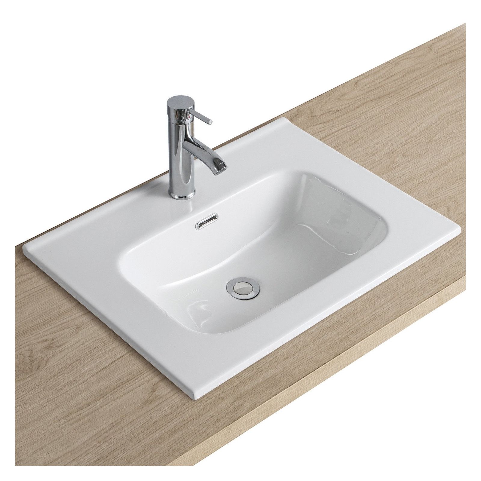 Plan Vasque Blanc Céramique à encastrer 60 cm ILA