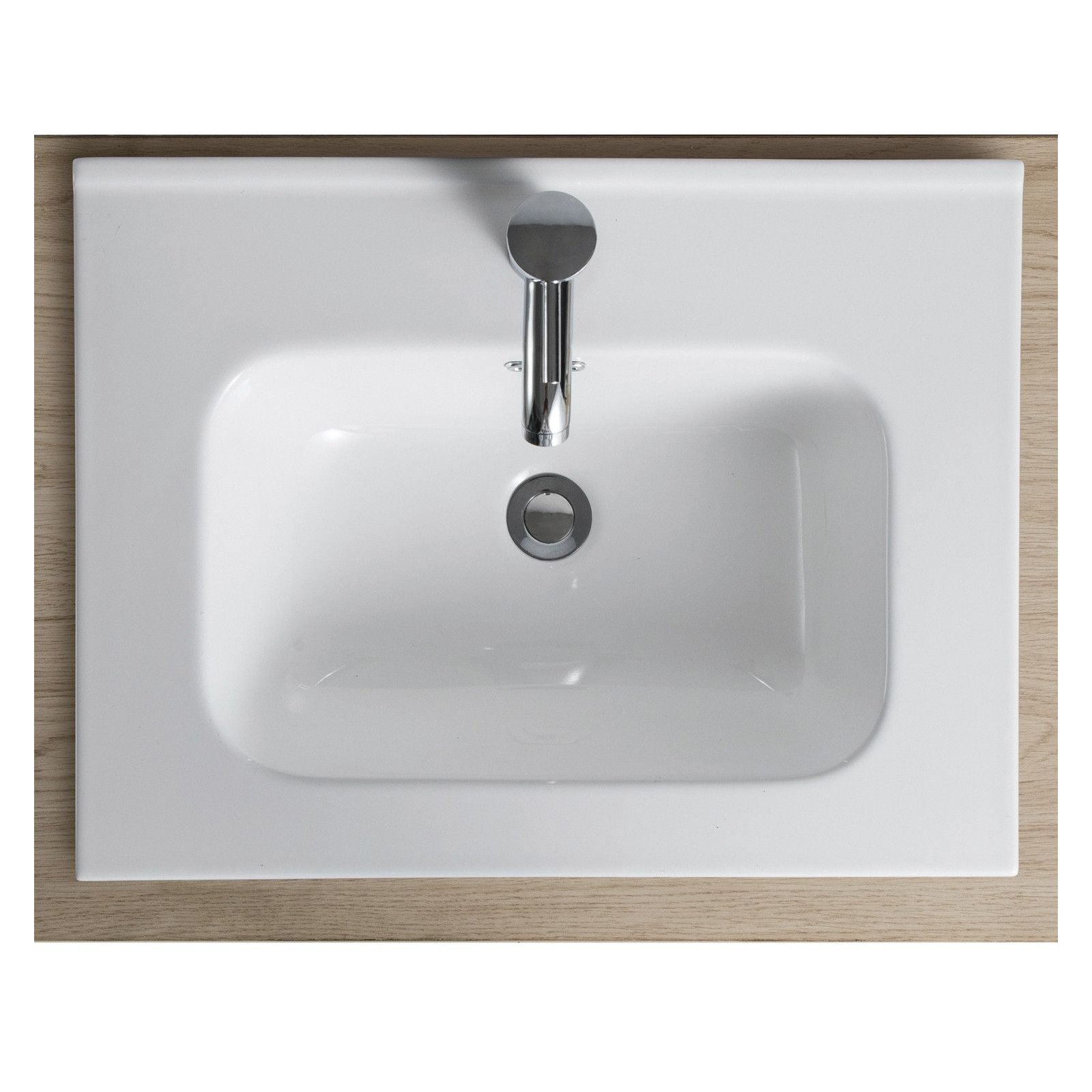 Plan Vasque Blanc Céramique à encastrer 60 cm ILA