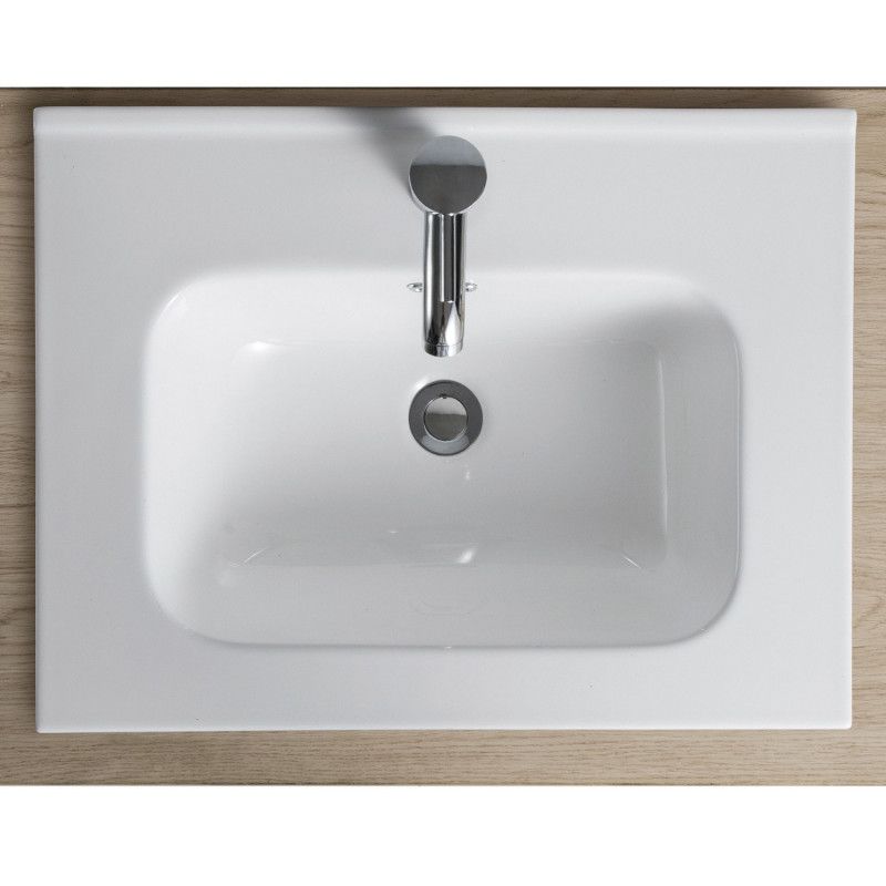 Plan Vasque Blanc Céramique à encastrer 60 cm ILA