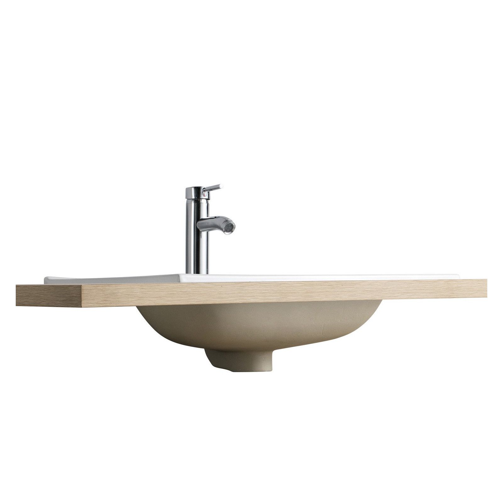 Plan Vasque Blanc Céramique à encastrer 60 cm ILA