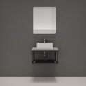 Ensemble de Salle de Bain WILL - Plan de toilette suspendu 60 cm + Structure métal Noir Mat + Vasque