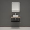 Ensemble de Salle de Bain WILL - Plan de toilette suspendu 60 cm + Structure métal Noir Mat + Vasque