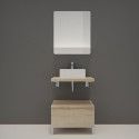 Ensemble de Salle de Bain WILL - Plan suspendu 60 cm + Equerres invisibles + Meuble tiroir + Vasque