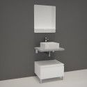 Ensemble de Salle de Bain WILL - Plan suspendu 60 cm + Equerres invisibles + Meuble tiroir + Vasque