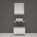 Ensemble de Salle de Bain WILL - Plan suspendu 60 cm + Equerres invisibles + Meuble tiroir + Vasque