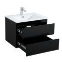 Meuble simple vasque noir carbone 60cm + vasque