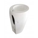 Lavabo Colonne Totem Céramique Blanche H85 BOSTON + Miroir JULIA