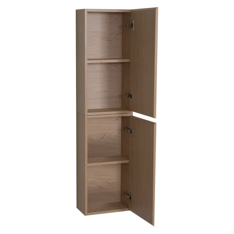 Ensemble de Salle de Bain WILL - Plan suspendu + Equerres + 3 Meubles de rangement + Vasque + Armoir