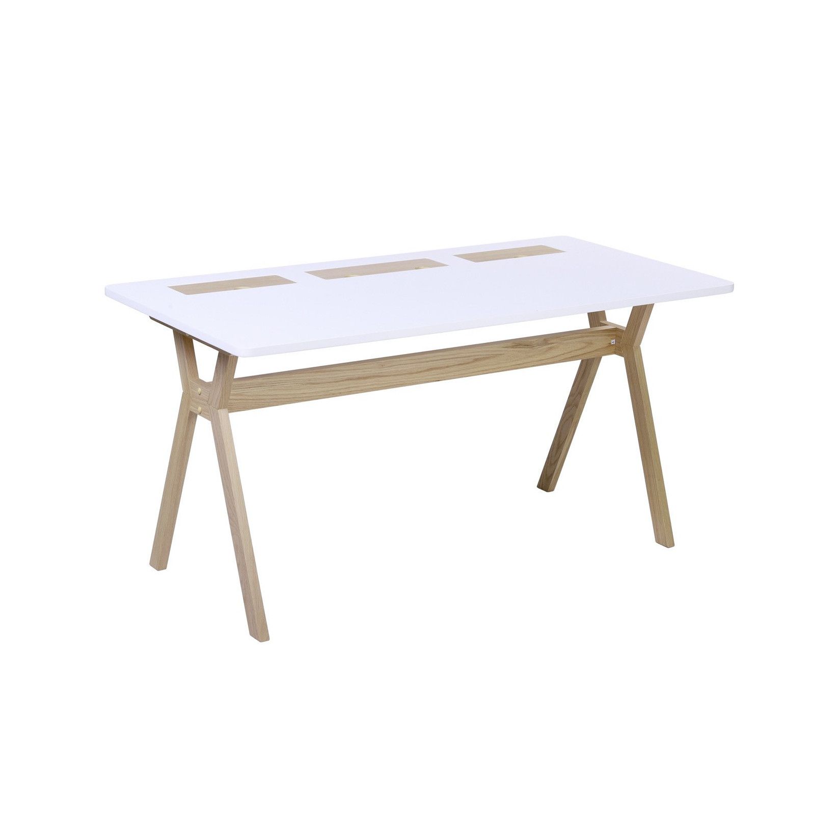 Bureau scandinave Bois/Blanc 150 cm Mobox 