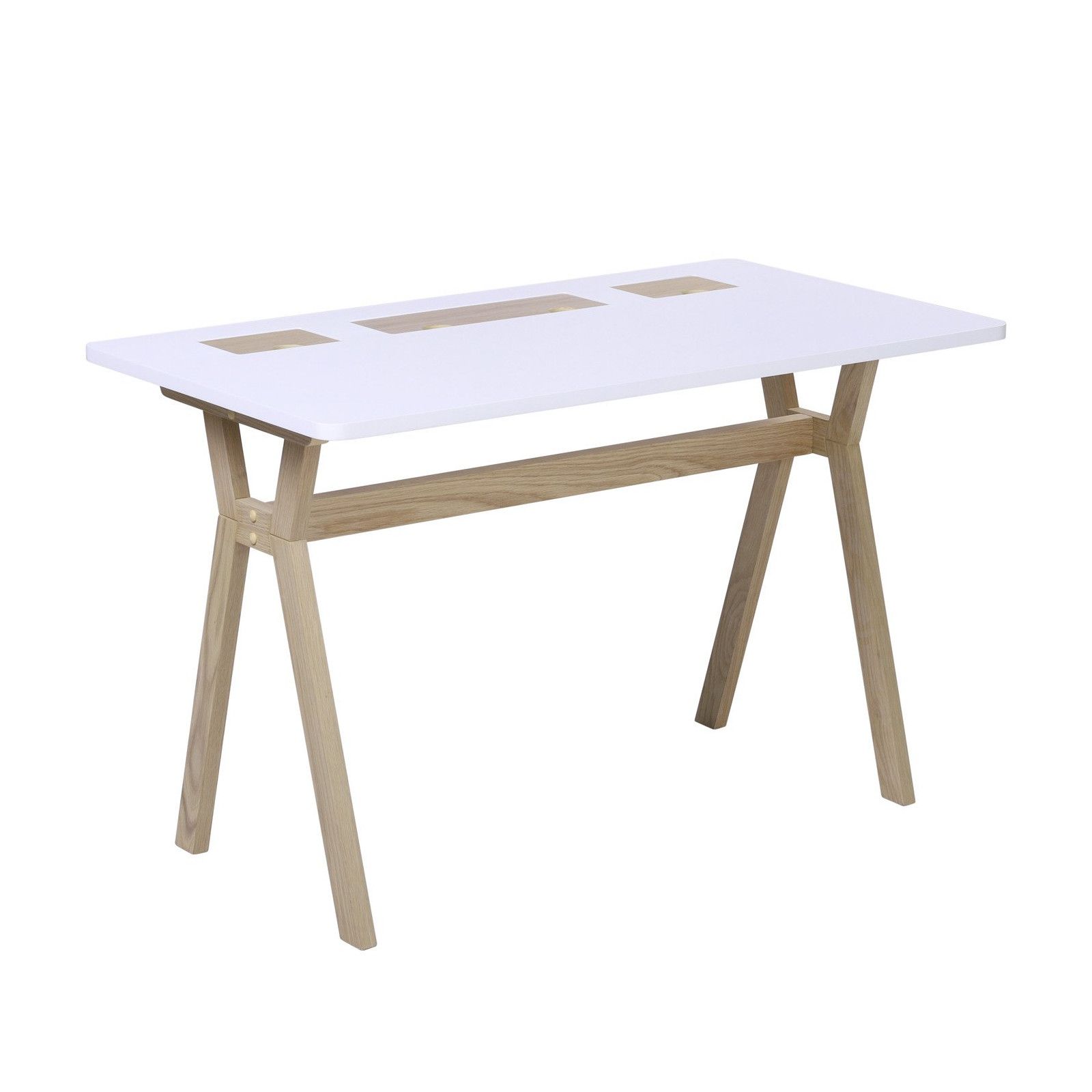 Bureau scandinave Bois/Blanc 120 cm Mobox