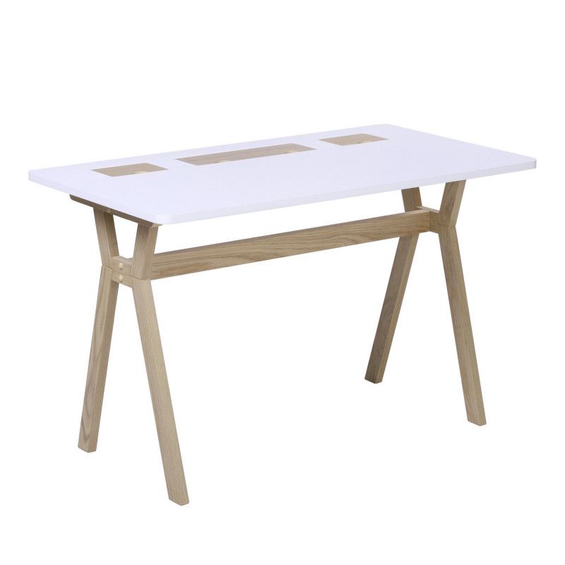 Bureau scandinave Bois/Blanc 120 cm Mobox