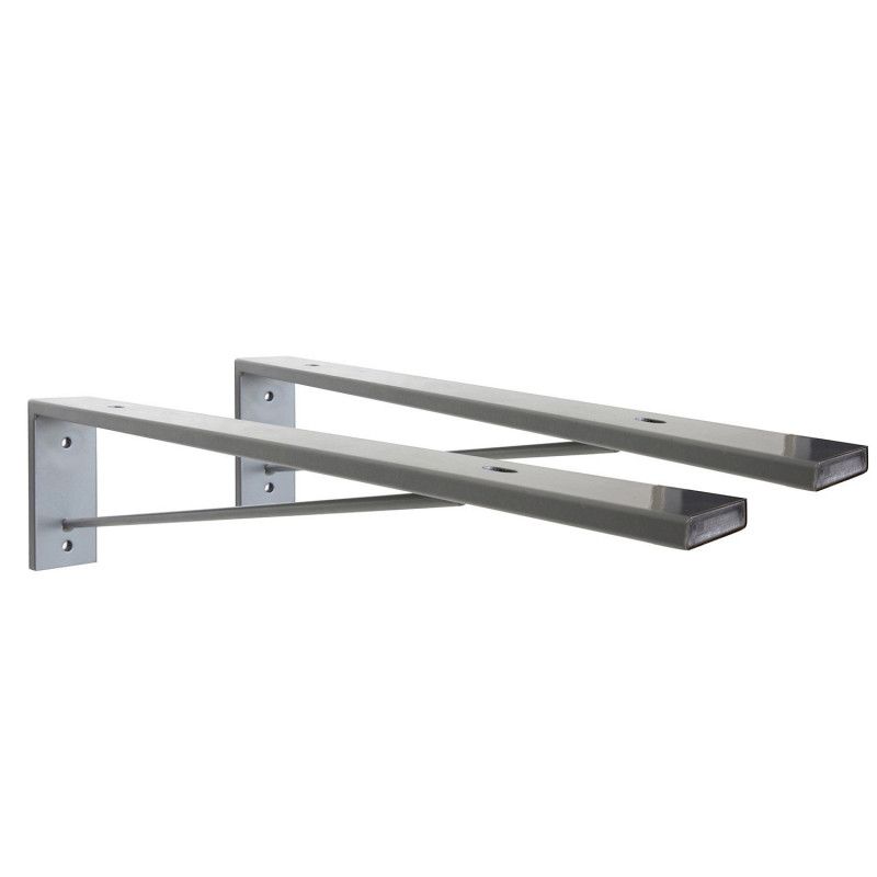 Ensemble de Salle de Bain WILL - Plan suspendu 120 cm + Equerres invisibles + 2 Vasques + 2 Miroirs