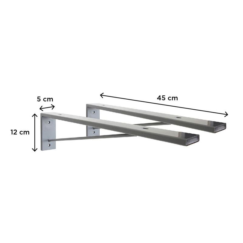Ensemble de Salle de Bain WILL - Plan suspendu 120 cm + Equerres invisibles + 2 Vasques + 2 Miroirs