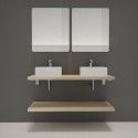 Ensemble de Salle de Bain WILL - Plan suspendu 120 cm + Equerres invisibles + 2 Vasques + 2 Miroirs