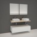 Ensemble de Salle de Bain WILL - Plan suspendu 120 cm + Equerres invisibles + Meubles tiroir + Vasque
