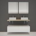 Ensemble de Salle de Bain WILL - Plan suspendu 120 cm + Equerres invisibles + Meubles tiroir + Vasqu