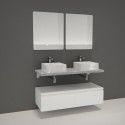 Ensemble de Salle de Bain WILL - Plan suspendu 120 cm + Equerres invisibles + Meubles tiroir + Vasqu