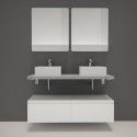 Ensemble de Salle de Bain WILL - Plan suspendu 120 cm + Equerres invisibles + Meubles tiroir + Vasqu