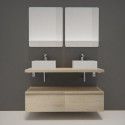 Ensemble de Salle de Bain WILL - Plan suspendu 120 cm + Equerres invisibles + Meubles tiroir + Vasqu