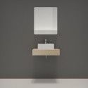Meuble de Salle de Bain WILL - Plan épais 60 cm + Equerres + Vasque + Miroir