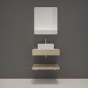 Meuble de Salle de Bain WILL - Plan épais 60 cm + Equerres + Vasque + Miroir
