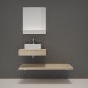 Meuble de Salle de Bain WILL - Plan épais 60 cm + Equerres + Vasque + Miroir