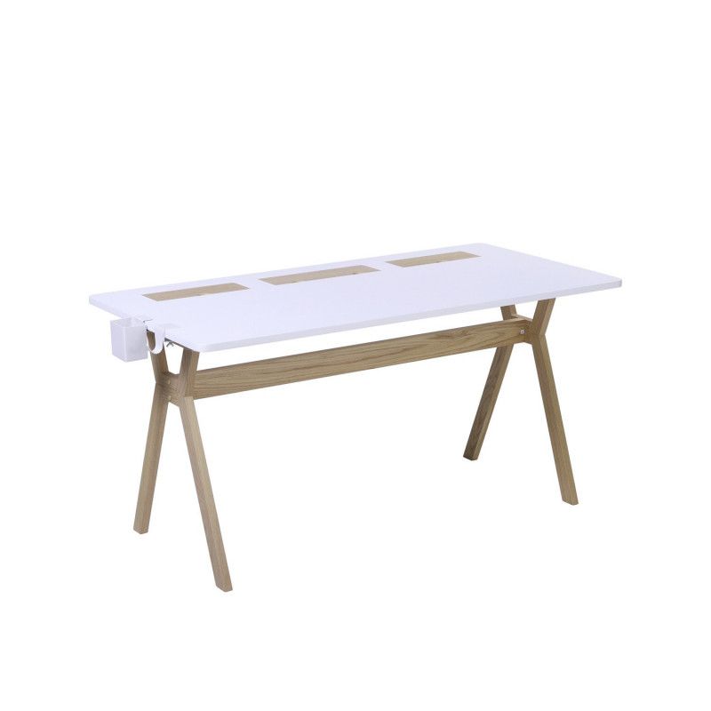 Bureau scandinave Bois/Blanc 150 cm Mobox Bureau scandinave Bois/Blanc 150 cm Mobox
