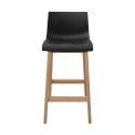 Tabourets de Bar Ilot Central H65cm Bois et Noir TANNA | Lot de 2